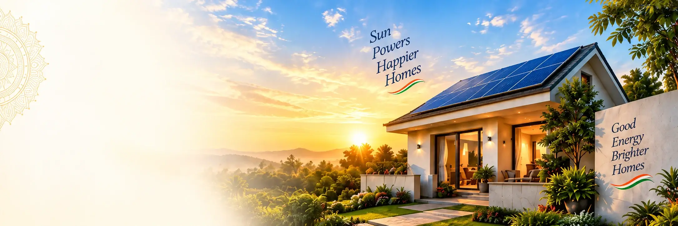 Modern home with rooftop solar panels